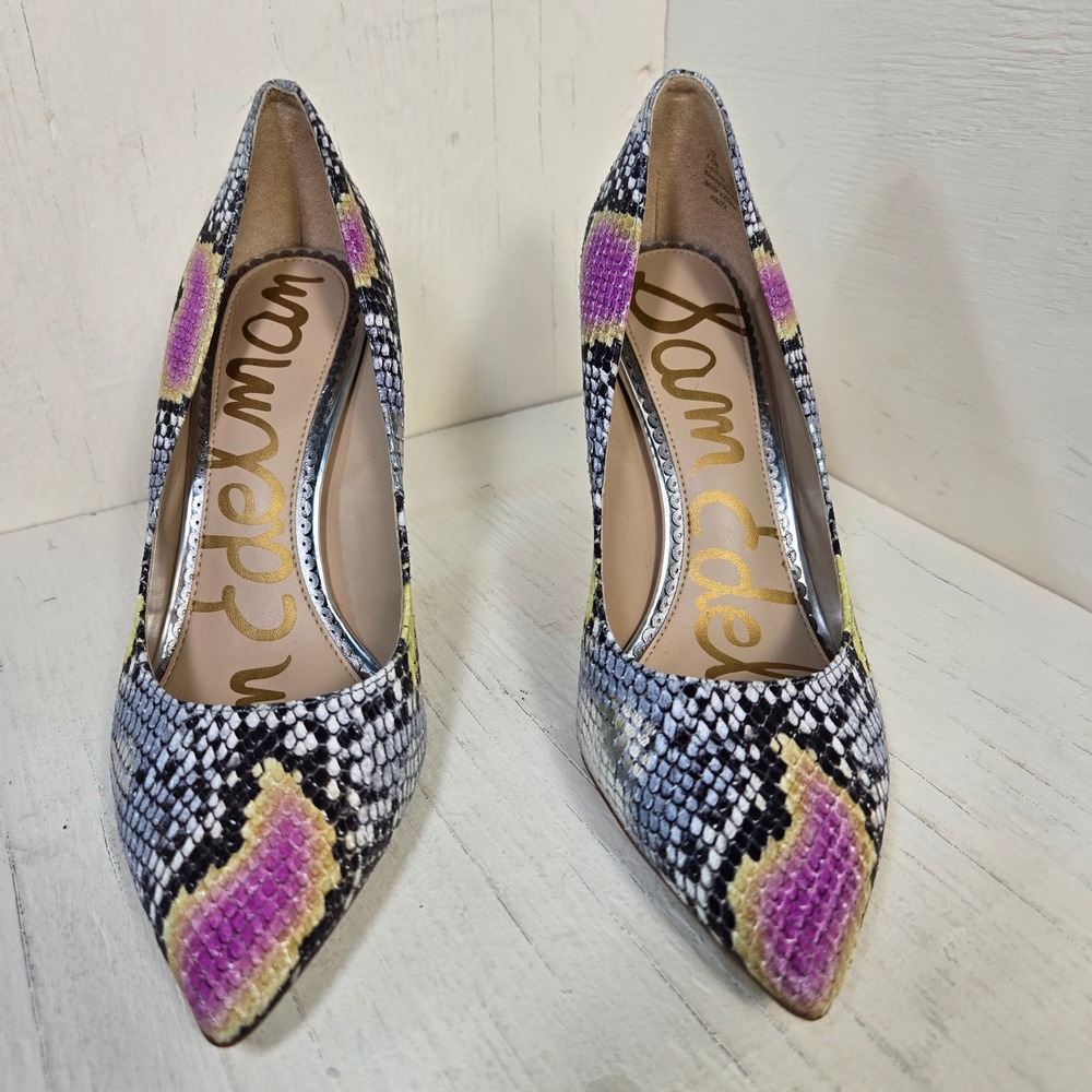 Sam Edelman Hazel Pumps Women Size 7.5M Multicolor Snakeskin Leather Pointed Toe